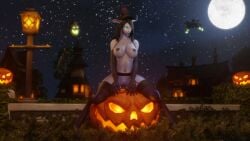 1girls 3d big_breasts black_hair blizzard_entertainment blue_skin curvy_figure draenei female halloween horns huge_breasts jack-o'-lantern morilymory mory nude original_character pinup pussy solo spread_legs stockings tail thick_thighs voluptuous voluptuous_female warcraft wide_hips witch_hat world_of_warcraft