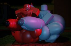 2boys 3d avewagetrashuwu drakobloxxer gay hand_on_penis hands_behind_head hyper_ass hyper_balls hyper_penis male/male penis red_body red_fur roblox robloxian tagme thick_thighs