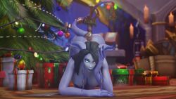 1girls 3d big_breasts black_hair blizzard_entertainment blue_skin christmas curvy_figure draenei female horns huge_breasts masturbation morilymory mory nude original_character pinup sex_toy solo tail thick_thighs vaginal_insertion vaginal_penetration voluptuous voluptuous_female warcraft wide_hips winter_veil world_of_warcraft