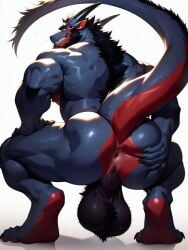 1boy abs abyssyzzz ai_generated anus bara big_balls big_breasts big_penis dragon fur furry furry_male furry_only gay hairy hairy_armpits hairy_balls hairy_male hanging_balls looking_at_viewer male male_focus male_only muscles muscular muscular_anthro muscular_male solo solo_male sweat thick_legs