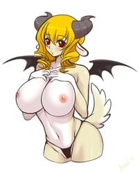 2014 anthro big_breasts blush breasts caprine cute female horns mammal nataly-b panties plain_background sheep succubus white_background wings