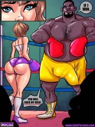 androgynous balls_bulge bet betting big_ass big_balls_with_big_penis big_penis blue_eyes bob_cut booty_shorts boxers boxers_(clothing) boxing_gloves bulge bulge_through_clothing crossdressing dark-skinned_male femboy girly huge_balls huge_cock imminent_sex interracial jaylin_(michi) john_persons michi_(artist) sissy tube_top tubetop twink