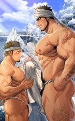 2boys 3boys abs age_difference arm_hair ass ass_cleavage balls_under_clothes bandana bara beard beefy biceps big_areola big_ass big_breasts big_penis black_eyes black_hair bulge bulge_through_clothing bursting_clothes cloud collarbone covered_face daddy dilf duo duo_focus enormous_penis erection erection_under_clothes fundoshi fundoshi_only gay genital_outline gigantic_penis hachimaki hand_on_hip hand_on_penis happy_trail headband height_difference hi_res huge_cock hunk leg_hair long_penis looking_at_penis looking_down male male/male male_breasts male_only manly mature_male morning muscles muscular muscular_arms muscular_ass muscular_legs muscular_male muscular_thighs mustache_stubble nullqllun oppai original original_character pecs penis_awe penis_bigger_than_ass penis_bigger_than_breasts penis_bigger_than_head penis_bigger_than_torso penis_size_difference plump_ass practically_nude priest pubic_hair ritual rokushaku_fundoshi sanpaku shadow_over_eyes shide short_hair shrine sideburns size_difference sky small_pupils snow snow_on_trees snowing standing steam steamy_breath thick_arms thick_penis thick_thighs topless tough_guy tree tremble_spikes trembling veiny_arms white_fundoshi winter yaoi yellow_hair