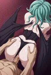 1boy1girl ai_generated berserk green_hair muscular_male slan tagme