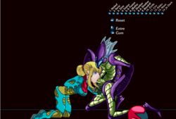 fellatio female human interspecies kneeling metroid metroid_fusion monster nintendo oral samus_aran space_pirate