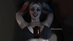 1girls 3d_(artwork) 3drendernoob bikini_top blender_(software) coke harley_quinn injustice_2 makeup pale_skin tagme twintails wet_skin