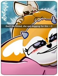 aggressive_retsuko aggretsuko ass butt_smother fenneko smirking_at_viewer snapchat tsunoda tsunoda_(aggretsuko) wattabongo