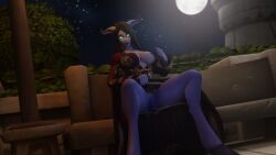 1girls 3d big_breasts black_hair blizzard_entertainment blue_skin curvy_figure draenei female horns huge_breasts morilymory mory original_character pinup presenting presenting_pussy pussy solo spread_legs tail thick_thighs voluptuous voluptuous_female warcraft wide_hips world_of_warcraft