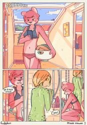 2girls ass comic female funkybun nude shower tagme veronica_(funkybun) zoe_(funkybun)