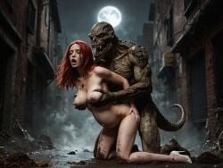 1boy 1girls ai_generated female_human female_human/male_feral female_human/male_monster feral_on_female feral_on_human full_moon interspecies interspecies_sex male_feral male_feral/female_human male_monster monster monster_on_female monster_on_human monster_penetrating noone3d petite slim slim_waist