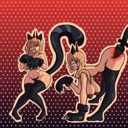 anal ass big big_ass big_breasts brutal cat_girl cat_tail chainsaw_man legs plug_(sex_toy) plug_tail power_(chainsaw_man) power_girl rubia_(tdm) socks