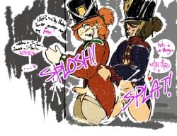 2boys 2femboys alternate_hairstyle artist_upload barry_(guts_and_blackpowder) british cum_on_wall dominant_femboy english_text femboy_on_femboy femboydom french french_text gay_sex guts_&_blackpowder guts_and_blackpowder guttedclean jacob_(guts_and_blackpowder) on_wall self_upload shako_cap