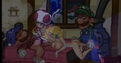 anal blonde_hair bowser breasts fellatio female hair human luigi male mario mario_(series) nintendo nude oral playshapes princess_peach sleeping straight super_mario_bros. super_mario_bros._2 toad_(mario)