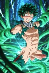 ai_generated anal anal_penetration anal_sex armpits balls bound dantafingai deku erect_penis erection gay izuku_midoriya male male_focus male_penetrated male_victim midoriya_izuku mind_break muscular my_hero_academia ripped_clothing slim solo_male submissive submissive_male sweat tentacle tentacle_rape tentacle_sex testicles tied_up yaoi