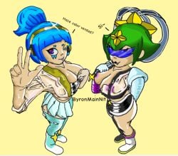 brawl_stars janet_(brawl_stars) melodie_(brawl_stars) pop_melodie_(brawl_stars) popstar_janet two_girls