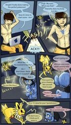 breast_expansion byourii comic eeveelution female feral gender_transformation human_to_feral jolteon male mtf_transformation nintendo penis pokemon pokemon_(species) shinx species_transformation transformation video_games