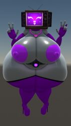 3d adorable big_ass big_breasts chubby_female peace_sign rojo84 rojo_parasito skibidi_toilet tv_mommy tv_mommy_(rojo) tv_woman_(skibidi_toilet)
