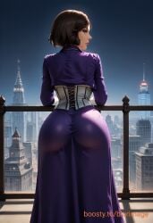 ai_generated ass big_ass bioshock bioshock_infinite dress elizabeth_comstock looking_at_viewer looking_back solo