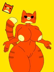 cat catgirl cube_98 cube_98_(geometry_dash) geometry_dash hands orange roniperxd tabby_cat