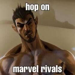 1boy animated bara big_penis cum cumshot dark-skinned_male male male_only marvel marvel_rivals masturbation meme namor namor_(marvel_rivals) solo sound tagme tetesin video