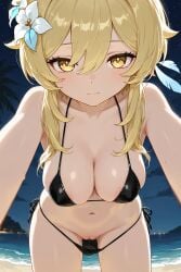 ai_generated bikini lumine_(genshin_impact) pussy ryuuzen