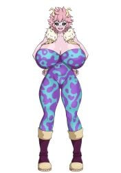 1girls big_breasts blush boku_no_hero_academia hero_outfit_(mha) huge_breasts mina_ashido my_hero_academia open_mouth pink_hair pink_skin sihkygmojsn smile standing thick_thighs wide_hips yellow_eyes