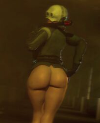 3d ass baton big_ass bottom_heavy bottomless_female combine dat_ass half-life half-life_(series) half-life_2 half_naked lifting_skirt looking_at_viewer looking_back_at_viewer metrocop metropolice showing_ass smiling_at_viewer solo solo_female stunstick thick_ass thick_thighs