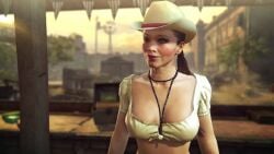 3d animated breasts cowboy_hat cowgirl gun hitman hitman_absolution io-interactive lilly_s_dukes screenshot screenshot_edit shooting_range tagme twintails video video_games