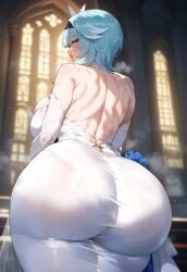 ai_generated big_ass big_breasts big_butt bubble_butt busty church curvy curvy_figure eula_(genshin_impact) genshin_impact heavenly_ass hourglass_figure huge_ass huge_breasts looking_at_viewer plump plump_ass pose seductive sweat thick_ass thick_hips thick_legs thick_thighs thighs voluptuous voluptuous_female wedding_dress wide_hips