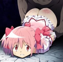 ai_generated arms_behind_back arms_held_back ass_visible_from_the_front asscheeks clapping_cheeks cute dark-skinned_male defeated defeated_heroine doggy_style faceless_male fucked_from_behind fucked_into_submission heroine heroine_in_trouble madoka_kaname magical_girl mahou_shoujo_madoka_magica on_the_floor pink_hair rape raped rough_sex scared scared_expression size_difference twintails