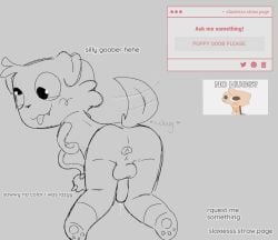 dandys_world dog_ears dog_tail doggy_style goob_(dandy's_world) penis precum_drip request silly silly_face strawpage_request