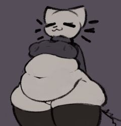 2025 :3 anthro ass belly belly_rolls big_belly biped black_clothing black_legwear black_nose black_thigh_highs breasts closed_eyes closed_smile clothed clothed_anthro clothed_female clothing cropped_sweater digital_drawing_(artwork) digital_media_(artwork) domestic_cat ears_up emily_(tcsrjx) english_description exposed_belly exposed_crotch felid feline felis female female_(lore) female_anthro floating_whiskers fluffy fluffy_tail fur grey_background grey_belly grey_body grey_butt grey_ears grey_face grey_fur grey_legs hands_behind_back ineffective_clothing legs_together legwear long_sleeves mammal medium_breasts monotone_background monotone_belly monotone_body monotone_butt monotone_clothing monotone_face monotone_fur monotone_legs monotone_legwear monotone_thigh_highs monotone_topwear mouth_closed navel no_underwear overweight overweight_anthro overweight_female pointy_ears portrait prick_ears simple_background smile solo standing tail tcsrjx thigh_highs three-quarter_portrait tight_thigh_highs topwear