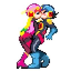 1boy1girl ass_grab doryu0 male/female megaman.exe pixel_animation pixel_art roll.exe tagme video