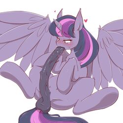 2014 alicorn animal_genitalia autofellatio balls balooga blush dickgirl equine fellatio feral friendship_is_magic fur hair heart horn horsecock hyper hyper_penis intersex mammal masturbation my_little_pony oral penis plain_background purple_fur purple_hair saliva solo spread_legs spreading sucking sweat twilight_sparkle_(mlp) vein white_background wings