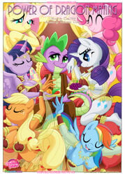 1boy 6girls alicorn anthro applejack_(mlp) blue_eyes breasts closed_eyes cutie_mark dragon equestria_untamed equine fangs female fluttershy_(mlp) friendship_is_magic green_eyes hair happy harem horn human jewelry large_breasts lingerie long_hair looking_at_viewer male mane_six_(mlp) multicolored_hair multiple_girls my_little_pony open_mouth palcomix palcomix_comics pegasus pillow pinkie_pie_(mlp) pony ponytail princess_twilight_sparkle_(mlp) rainbow_dash_(mlp) rarity_(mlp) scalie smile smooth_skin spike_(mlp) spike_gets_all_the_mares tied_hair twilight_sparkle_(mlp) unicorn wings