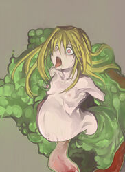 1girls abortion blonde_hair lactation pregnant rape ready_to_pop red_eyes saliva serena_(violated_heroine) slime slime_inflation slime_monster small_breasts tears violated_heroine