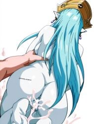 aeos agios aios aiosu blue_body blue_eyes blue_hair divinity_essence dragon_ball dragon_ball_heroes goddess ladyaeos nude_female pointy_ears super_dragon_ball_heroes supreme_kai_of_time time_power_unleashed_form time_power_unleashed_form_(dragon_ball)