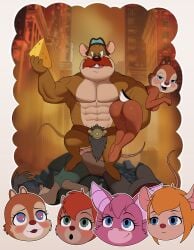 anthro anus bat bedroom_eyes blonde_hair blue_eyes blush bottomwear brown_body brown_fur brown_nose chip_'n_dale chip_'n_dale_rescue_rangers chipmunk clarice_(disney) clothing disney facial_hair female foxglove_(rescue_rangers) fur gadget_hackwrench genitals green_eyes ground_squirrel group hair heart_eyes heart_symbol hi_res loincloth male male/female mammal monterey_jack mouse moustache murid murine narrowed_eyes nude nude_female orange_hair pink_body pink_fur pink_hair pink_nose pussy rodent sciurid scut_tail seductive sfan short_tail story story_at_source story_in_description tail tammy_squirrel tan_body tan_fur tree_squirrel yellow_sclera