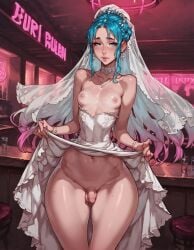 ai_generated futanari small_breasts small_penis tiny_breasts tiny_penis wedding_dress