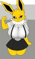 ai_generated autismmix autismmix_confetti_(model) eeveelution ena_(cosplay) female female_only giant_breasts jolteon pixai pokemon_(species) wide_hips