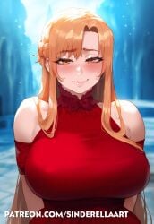 ai_generated big_breasts big_breasts breasts_bigger_than_head busty commission date date_night dress female huge_breasts large_breasts patreon patreon_url patreon_username pawg red_dress sinderellaart sword_art_online teen teen_girl teenage_girl teenager thick voluptuous voluptuous_female yuuki_asuna