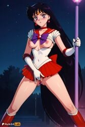 , 1girls ai_generated anal anal_beads anal_object_insertion artist_name ass_visible_through_thighs back_bow bishoujo_senshi_sailor_moon black_hair blush boots bow bowtie breasts breasts_out choker circlet clothes_lift clothing_aside collarbone covered_navel earrings elbow_gloves feet_out_of_frame gloves hi_res hino_rei holding jewelry knee_boots lamppost leotard leotard_aside leotard_pull long_hair looking_at_viewer magical_girl medium_breasts miniskirt night night_sky nipples no_bra no_panties object_insertion outdoors parted_lips pleated_skirt public_indecency purple_bow purple_eyes pussy red_bow red_choker red_footwear red_sailor_collar red_skirt rei_hino rule34lab sailor_collar sailor_mars sailor_senshi_uniform sex_toy shirt skirt sky solo stairs standing star_\(sky\) star_\(symbol\) star_choker star_earrings starry_sky tiara uncensored very_long_hair white_gloves white_leotard white_shirt