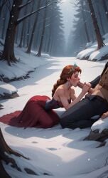 ai_generated anna_(frozen) blowjob clothed fellatio frozen_(film)