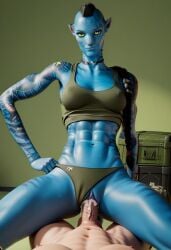 avatar avatar:_the_way_of_water blue_skin camo_bikini vaginal_penetration yellow_eyes z-dog zdinarsk
