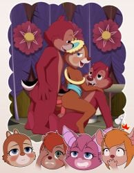 anal anal_sex anthro anus bat bedroom_eyes black_nose blonde_hair blue_eyes blush bodily_fluids brown_body brown_fur brown_nose chip_'n_dale chip_'n_dale_rescue_rangers chip_(disney) chipmunk clarice_(disney) clarice_(rescue_rangers) covering covering_eyes covering_face covering_mouth covering_self dale_(disney) disney double_penetration drooling duo female female_penetrated foxglove_(cdrr) fur gadget_hackwrench genitals green_eyes ground_squirrel hair hi_res looking_at_another looking_at_partner looking_back looking_back_at_another looking_back_at_partner male male/female male_penetrating male_penetrating_female mammal mouse murid murine narrowed_eyes nude nude_female nude_male open_mouth orange_hair penetration penile penile_penetration penis penis_in_ass penis_in_pussy pink_body pink_fur pussy rodent saliva sciurid scut_tail seductive sex sfan short_tail story story_at_source story_in_description tail tail_grab tammy_squirrel tan_body tan_fur tree_squirrel vaginal_penetration