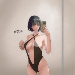 1girls anime_style artist_request ass bodysuit breast_grab breasts breasts_bigger_than_head breasts_out dominant_female female female_focus femdom fubuki fubuki_(one-punch_man) girly green_eyes green_hair mirror_selfie mommy one-punch_man patreon patreon_username pussy rape seductive seductive_look seductive_smile selfie swimsuit swimwear tatsumaki