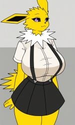 ai_generated autismmix autismmix_confetti_(model) eeveelution ena_(cosplay) female female female_only giant_breasts jolteon pixai pokemon_(species) wide_hips