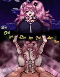 1boy 1girls areolae barefoot big_breasts blue_eyes breasts busty danganronpa dynamik808 female huge_breasts junko_enoshima large_breasts legs_up looking_at_viewer male male_pov musk musk_clouds nipples nude nude_female nude_male painted_nails penis pink_hair png pov pussy sex smug smug_face straight straight_sex sweat sweaty_body thick_thighs vaginal_penetration wide_hips