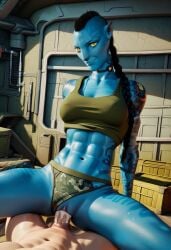 avatar avatar:_the_way_of_water blue_skin camo_bikini vaginal_penetration yellow_eyes z-dog zdinarsk