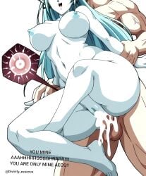 aeos agios aios aiosu blue_body blue_eyes blue_hair divinity_essence dragon_ball dragon_ball_heroes goddess ladyaeos nude_female pointy_ears super_dragon_ball_heroes supreme_kai_of_time time_power_unleashed_form time_power_unleashed_form_(dragon_ball)